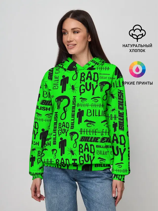 Женское худи с принтом «Billie Eilish»