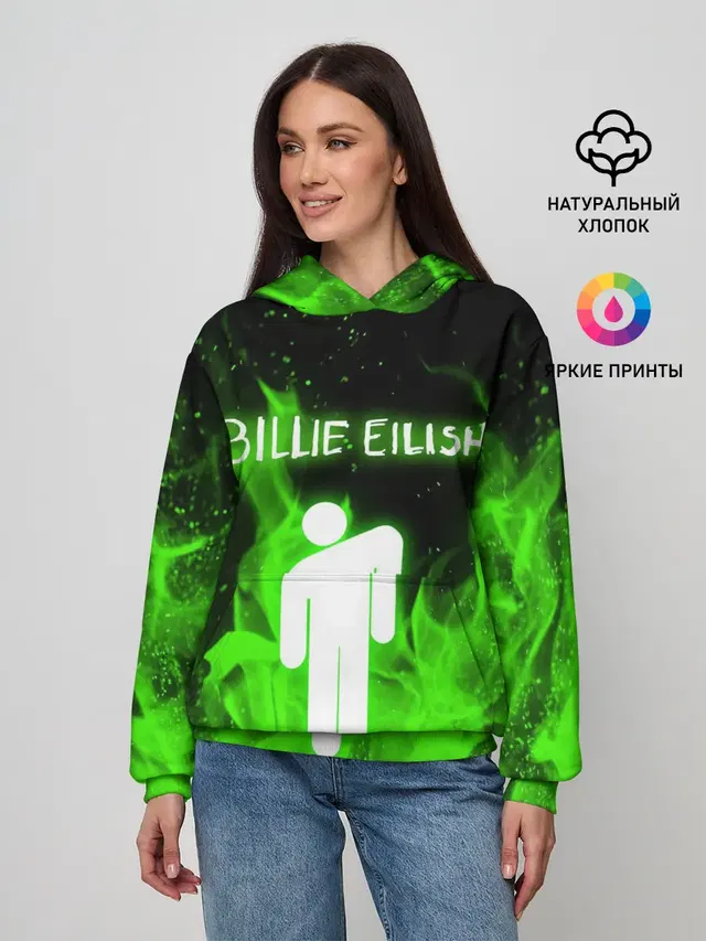 Женское худи с принтом «Billie Eilish»
