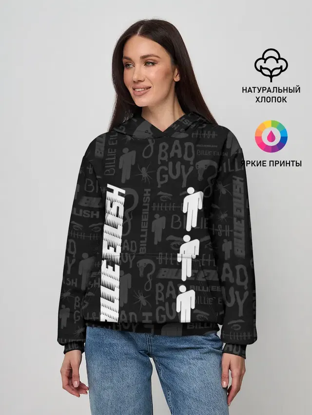 Женское худи с принтом «Billie Eilish»
