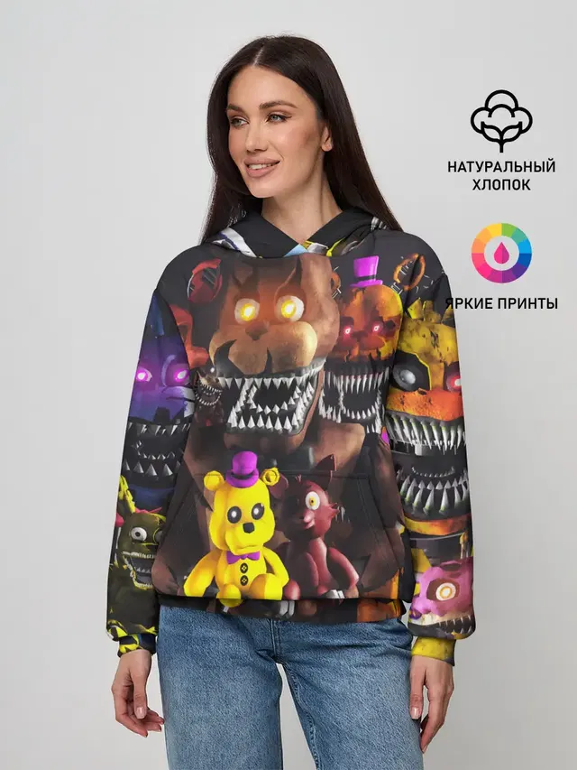 Женское худи с принтом «Игры — FIVE NIGHTS AT FREDDYS»