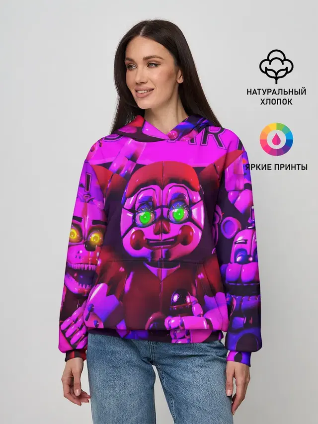 Женское худи с принтом «Игры — FIVE NIGHTS AT FREDDYS»