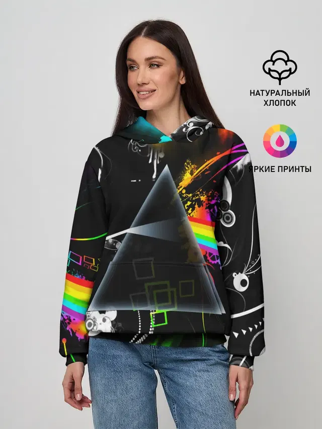 Женское худи с принтом «Rainbow spectrum»