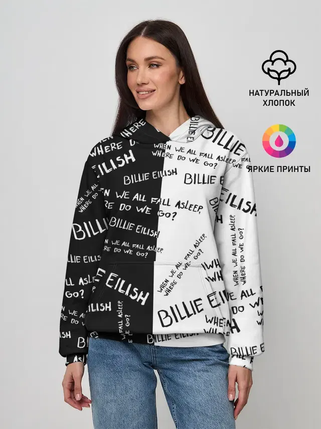 Женское худи с принтом «Billie Eilish — BILLIE EILISH - Where Do We Go»