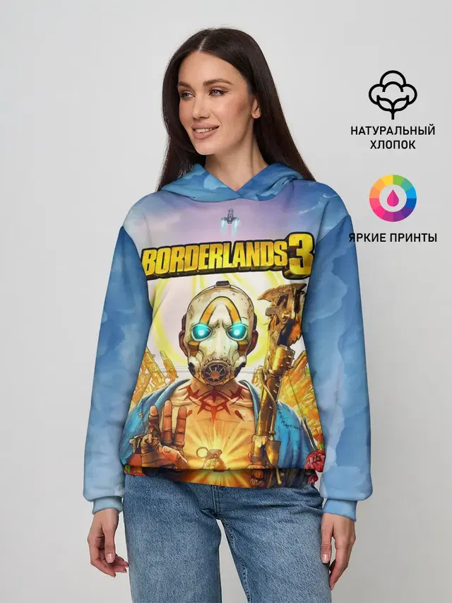Женское худи с принтом «Разные игры — BORDERLANDS 3»