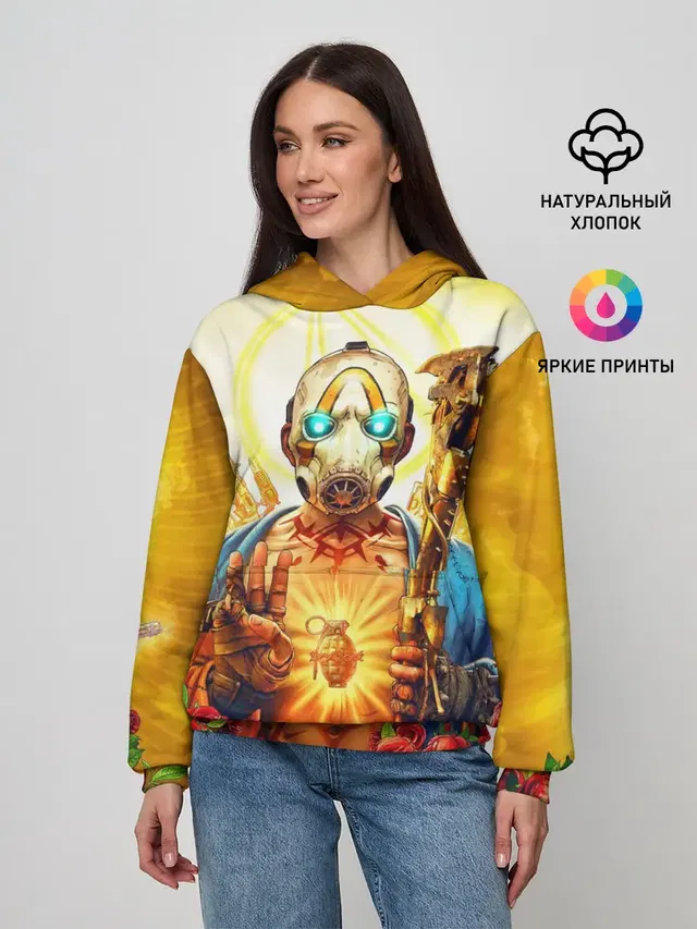 Женское худи с принтом «Разные игры — Borderlands»