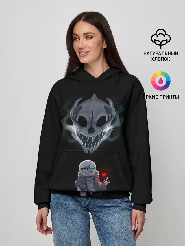 Женское худи с принтом «Gaster Blasters»