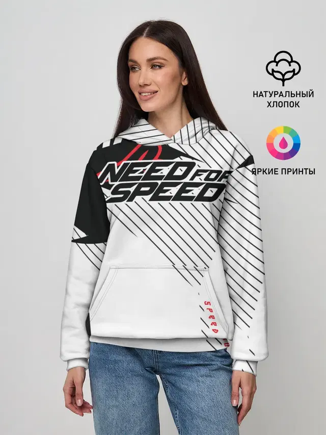 Женское худи с принтом «Champion — Need for Speed»