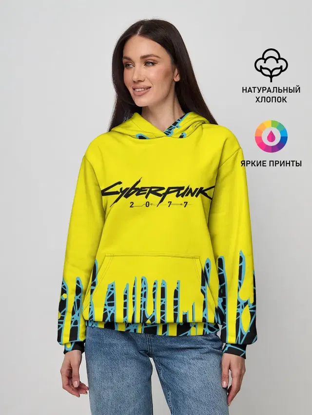 Женское худи с принтом «Cyberpunk 2077»