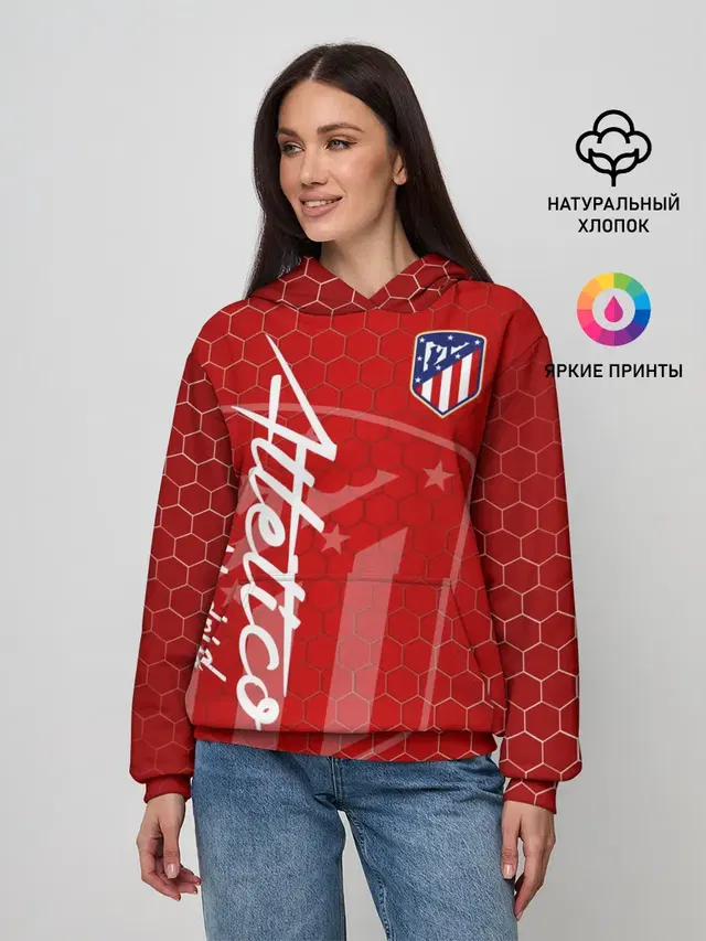 Женское худи с принтом «Atletico Madrid»