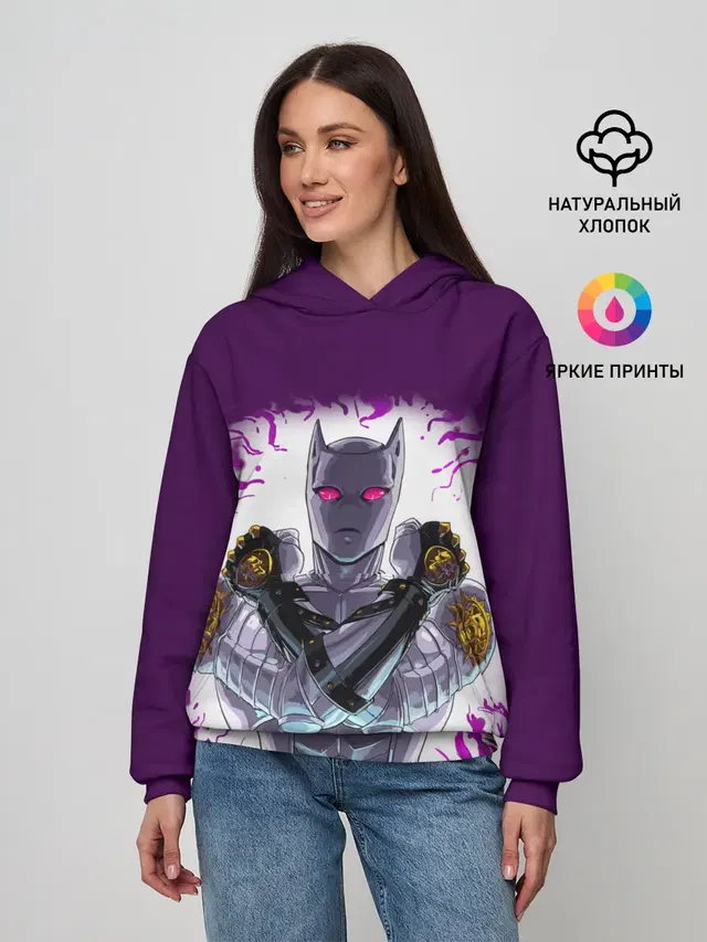 Женское худи с принтом «ДжоДжо — JJBA Killer Queen»