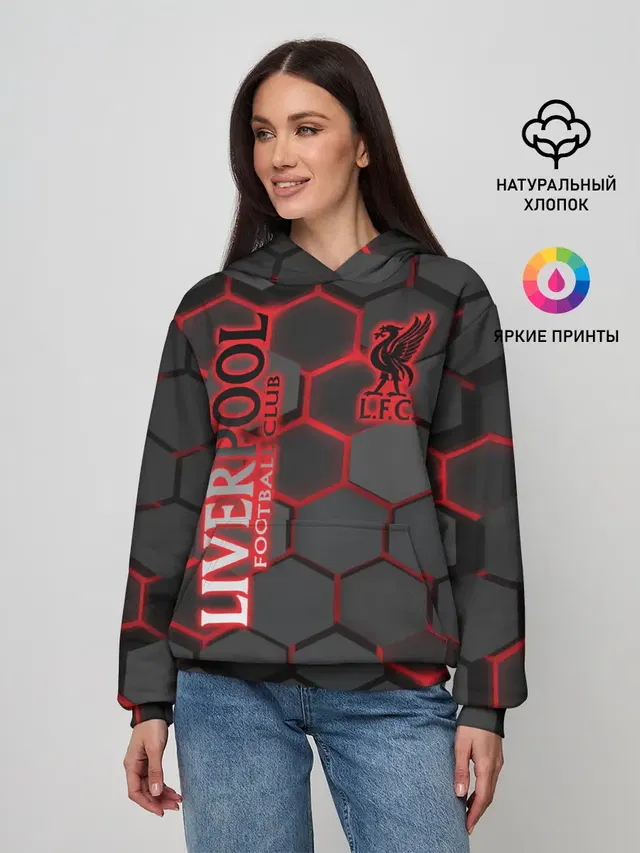 Женское худи с принтом «Hexagon — Liverpool F.C.»