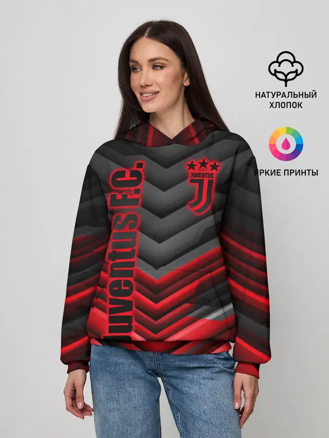 Женское худи с принтом «Ювентус — Juventus F.C.»