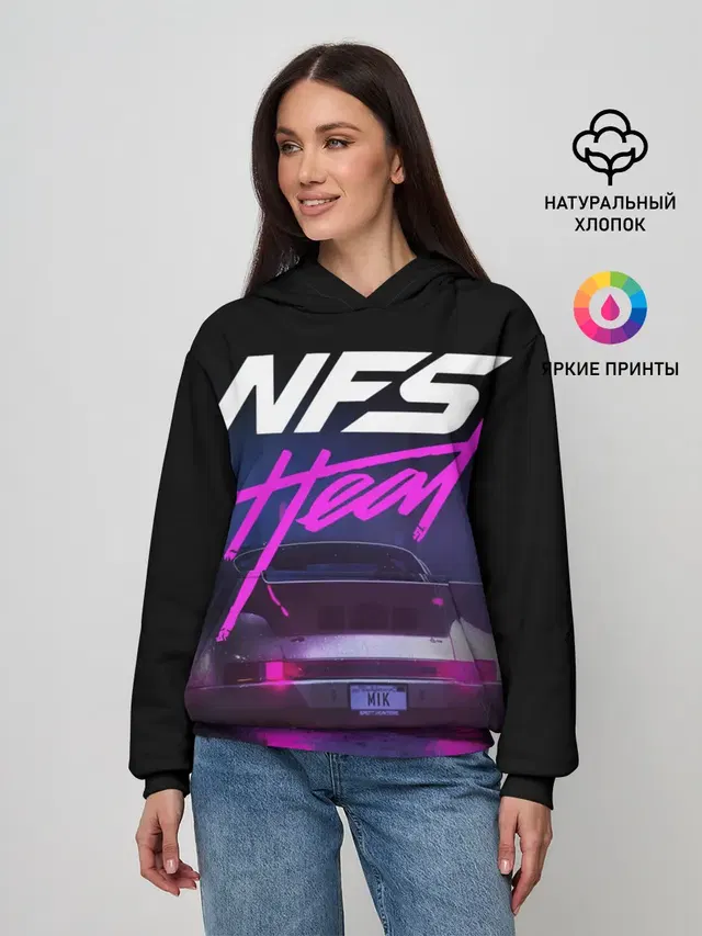 Женское худи с принтом «NFS — Need For Speed Heat»