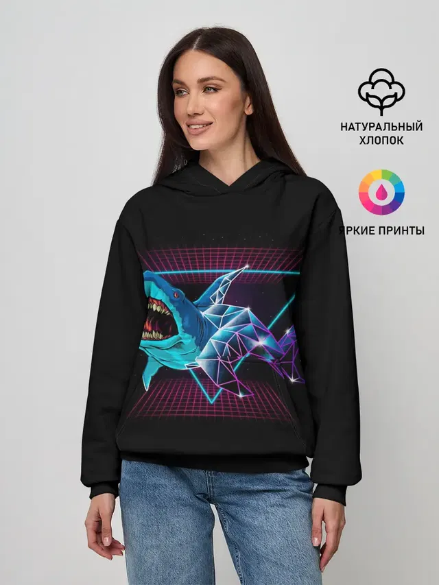 Женское худи с принтом «Shark»