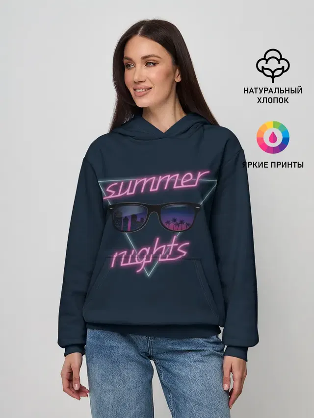Женское худи с принтом «Summer Nights»