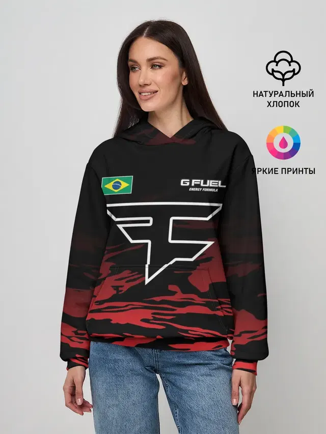 Женское худи с принтом «Counter-Strike — cs:go - FaZe Clan»