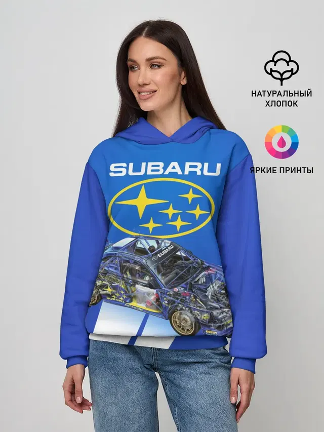 Женское худи с принтом «Subaru»