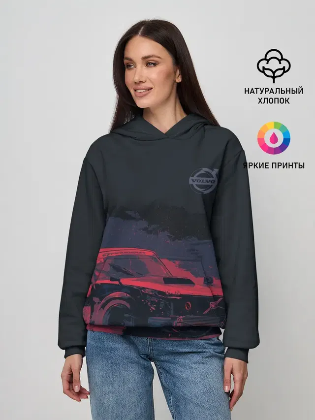 Женское худи с принтом «Bosozoku Volvo»