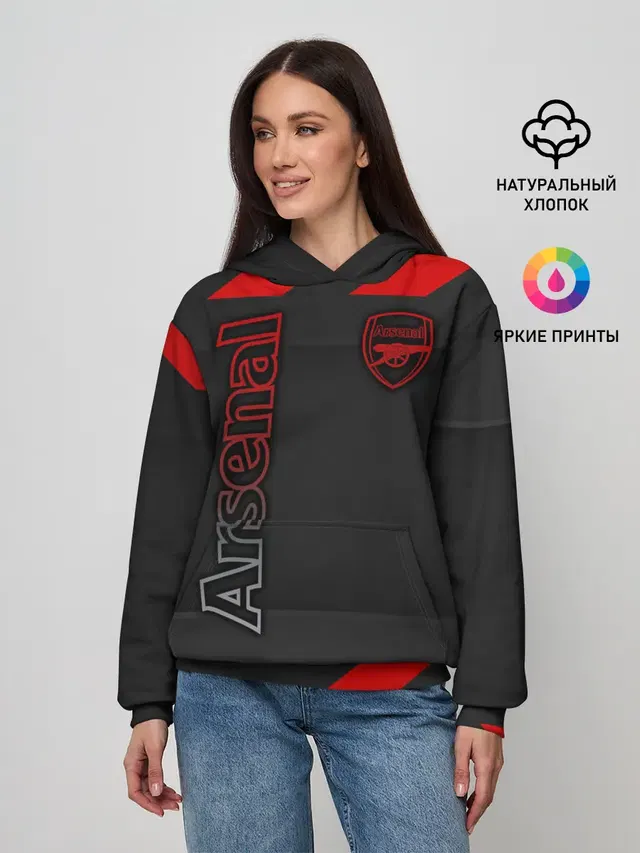 Женское худи с принтом «Арсенал — Arsenal F.C.»