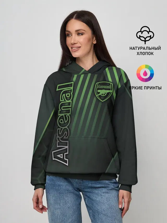 Женское худи с принтом «Geometric patterns — Arsenal F.C.»
