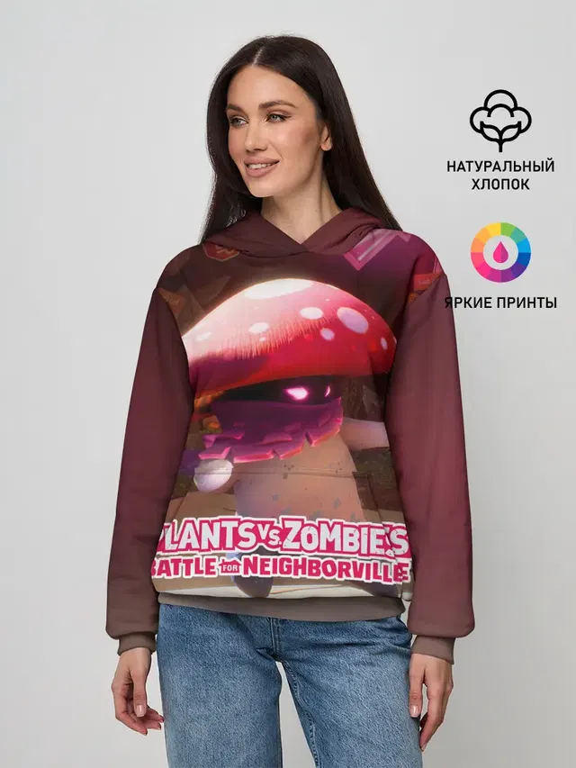 Женское худи с принтом «Plants vs. Zombies — Battle For Neighborville»