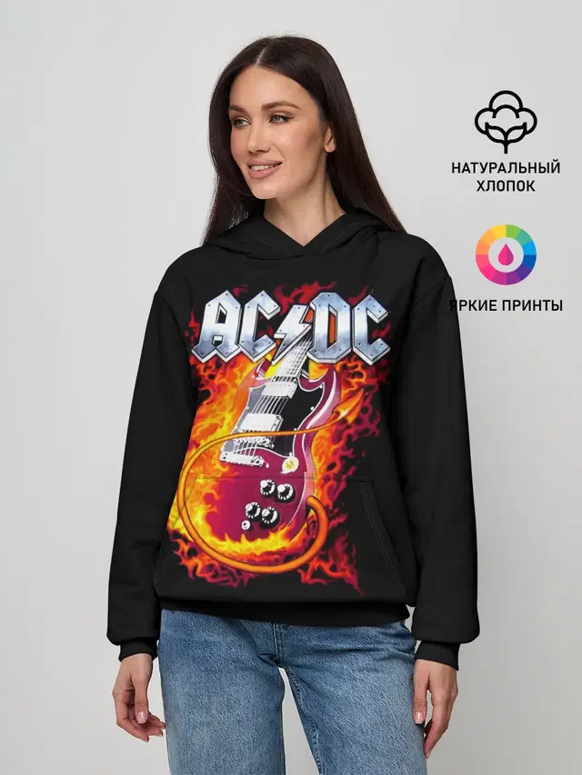 Женское худи с принтом «AC/DC»