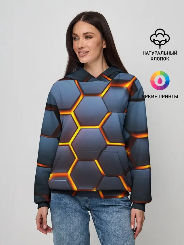 Женское худи с принтом «3D Бронь»