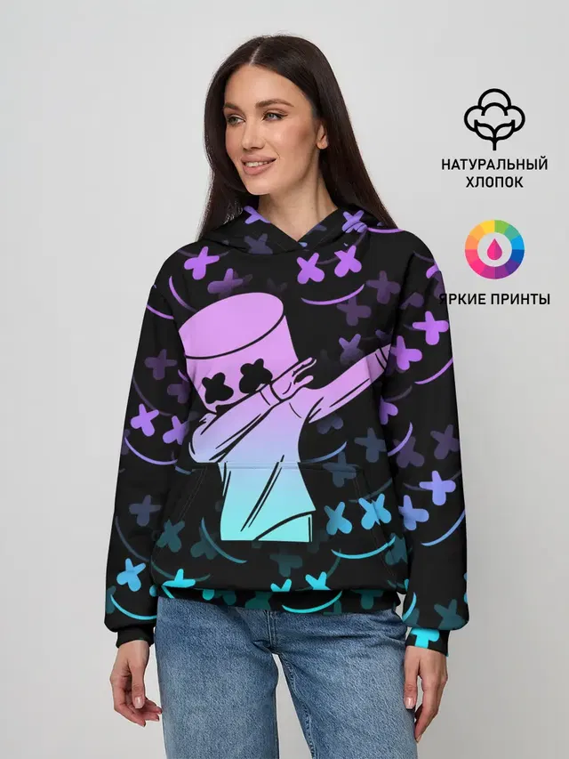 Женское худи с принтом «Фортнайт — FORTNITE x MARSHMELLO»