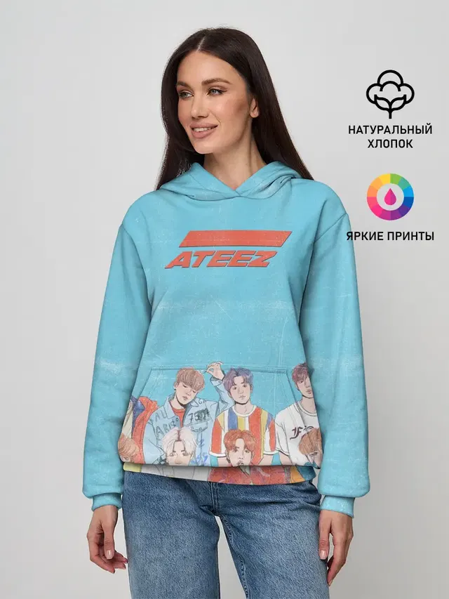 Женское худи с принтом «Ateez — Ateez K-pop»
