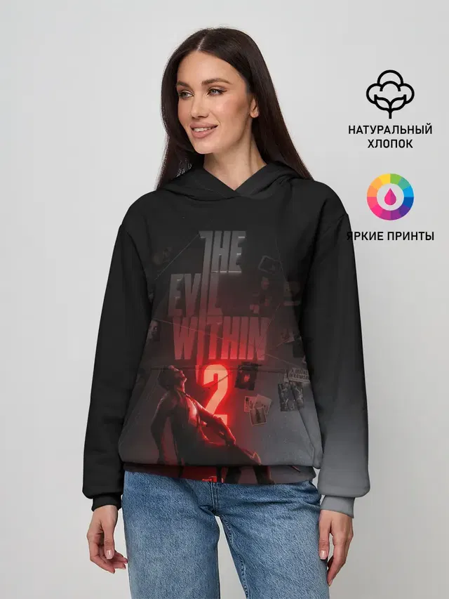 Женское худи с принтом «Игры — The Evil Within 2»