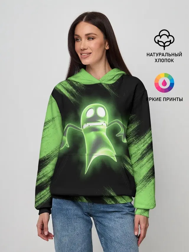 Женское худи с принтом «Ghost — Luigis Mansion»