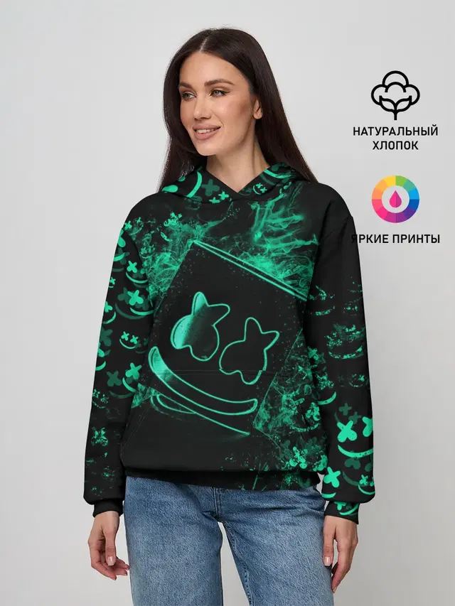 Женское худи с принтом «Marshmello»