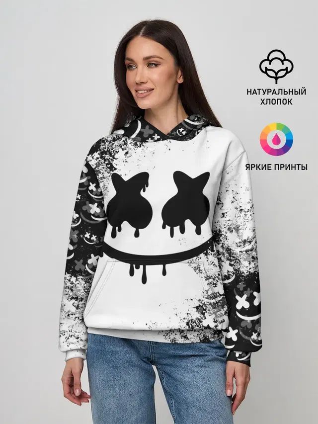 Женское худи с принтом «Marshmello»