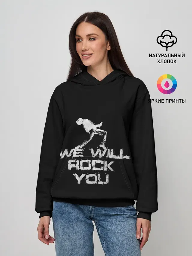 Женское худи с принтом «Queen — Queen. We Will Rock You»