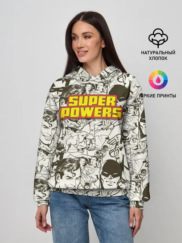 Женское худи с принтом «Флэш — Super Powers»