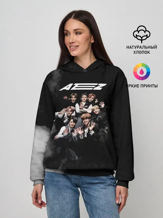 Женское худи с принтом «Ateez»