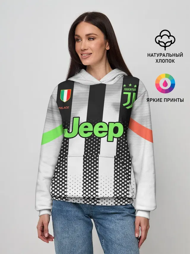 Женское худи с принтом «Ювентус — Ronaldo 19-20 Palace edition»