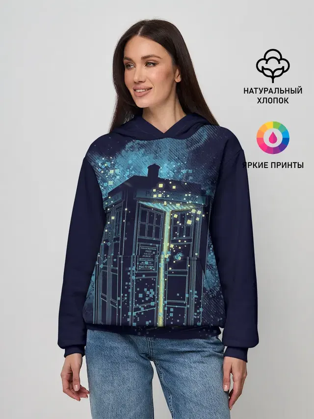 Женское худи с принтом «Police box»