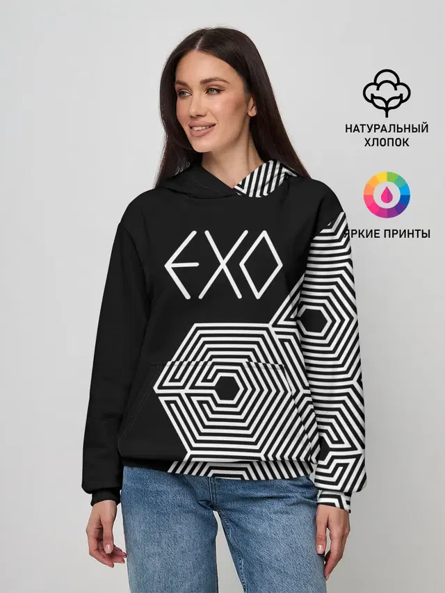 Женское худи с принтом «Exo»