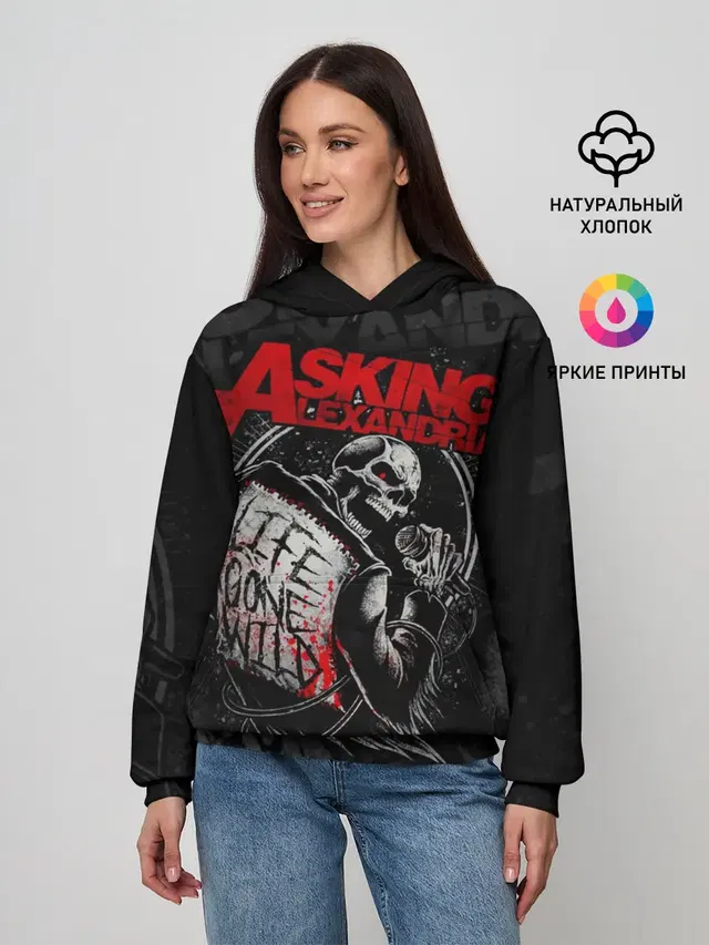 Женское худи с принтом «Asking Alexandria»