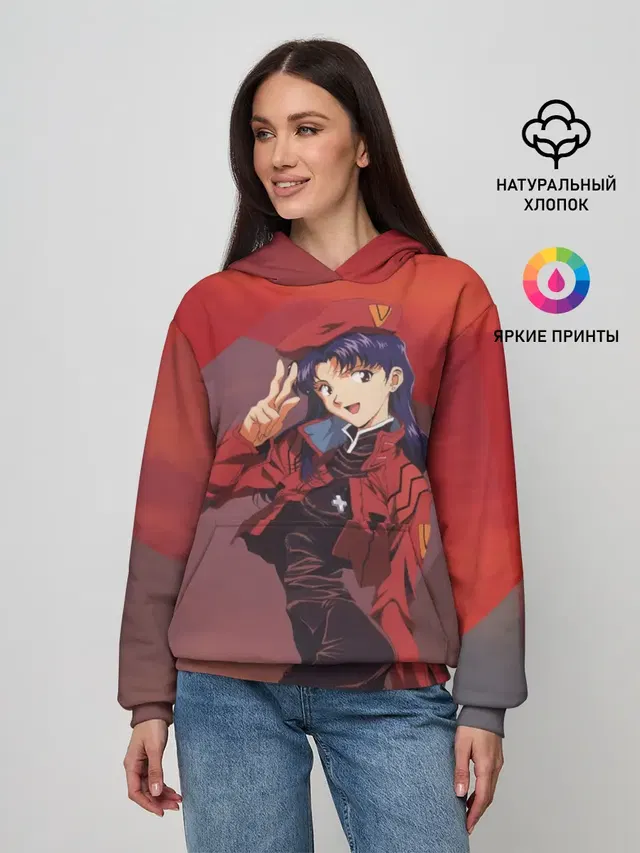 Misato Katsuragi на красном