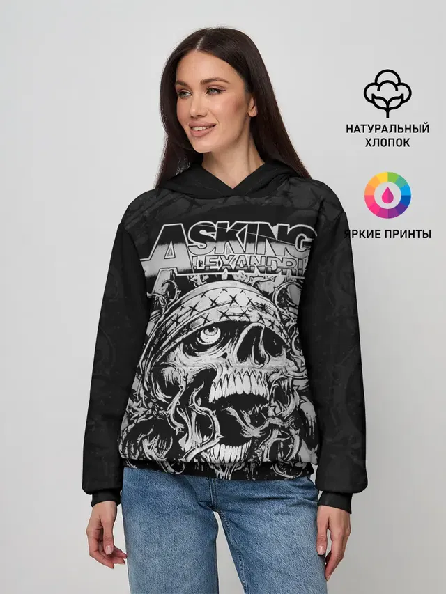 Женское худи с принтом «Asking Alexandria»