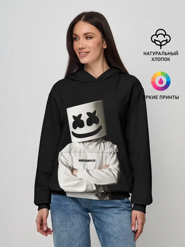 Женское худи с принтом «Marshmello»