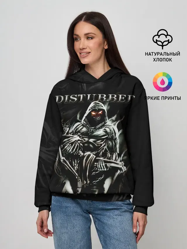 Женское худи с принтом «Disturbed»