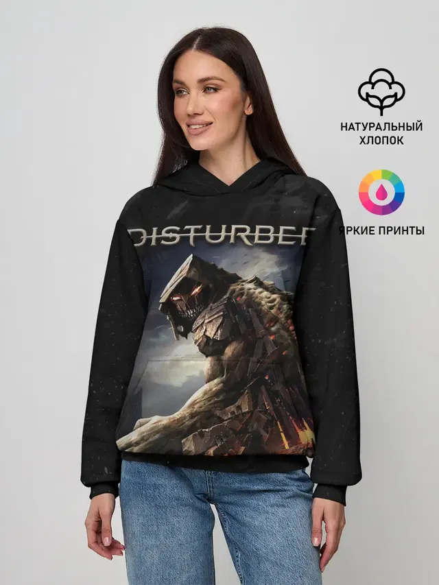 Женское худи с принтом «Disturbed»