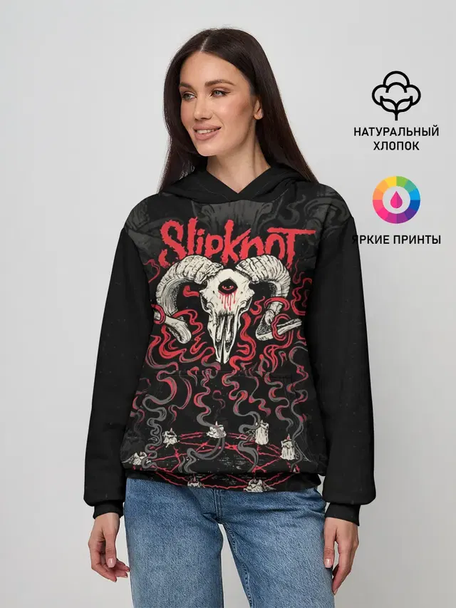 Женское худи с принтом «Ram skull»