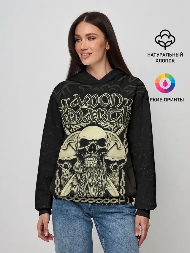 Женское худи с принтом «Разный рок — Amon Amarth»