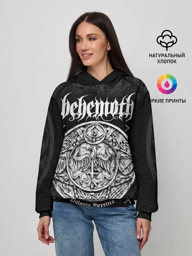 Женское худи с принтом «Разный рок — Behemoth»