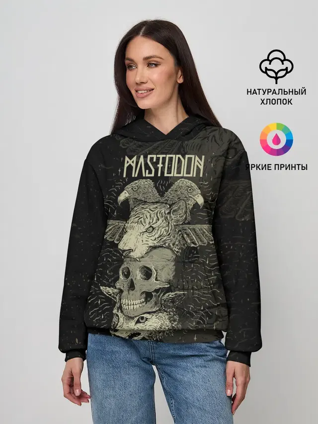 Женское худи с принтом «Разный рок — Mastodon»