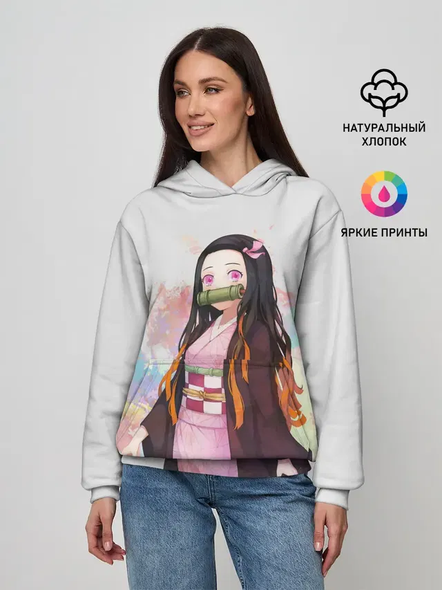 Женское худи с принтом «Nezuko Kamado»